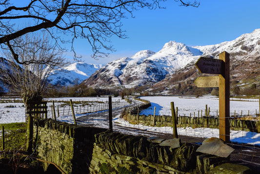 winter scene Lake District valley